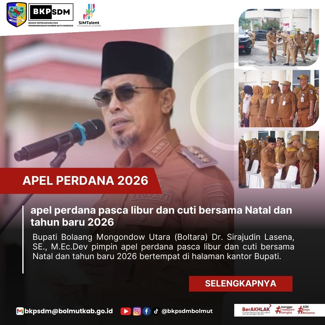 Dr. Sirajudin Lasena, SE., M.Ec.Dev Pimpin Apel Perdana Pasca Libur Dan Cuti Bersama Natal Dan Tahun Baru 2026