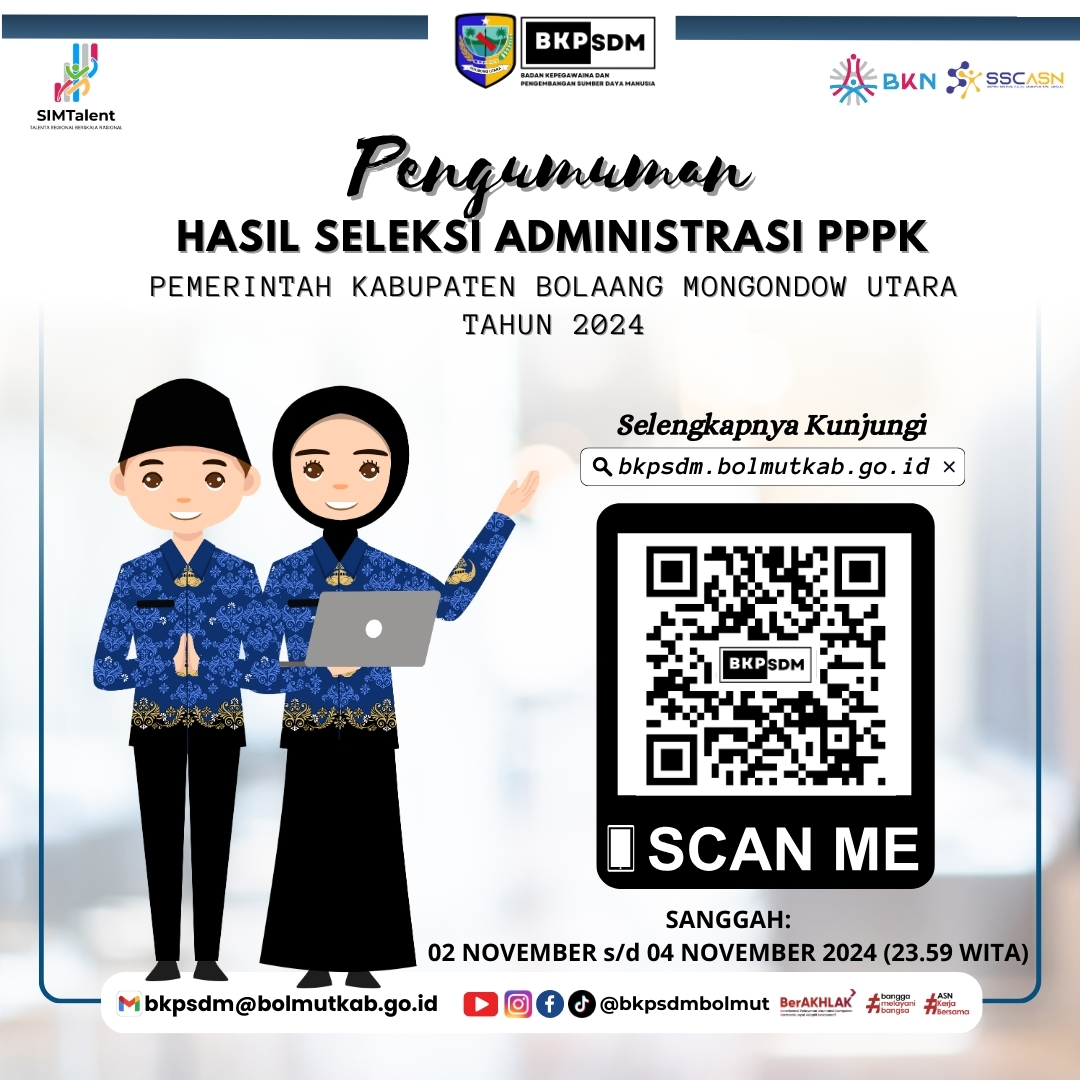 HASIL SELEKSI ADMINISTRASI PENGADAAN PPPK BOLMUT TAHUN 2024